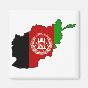 Aimant Carte du drapeau afghan
