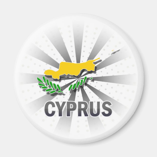 Aimant Carte du drapeau chypriote 2.0 (Devant)