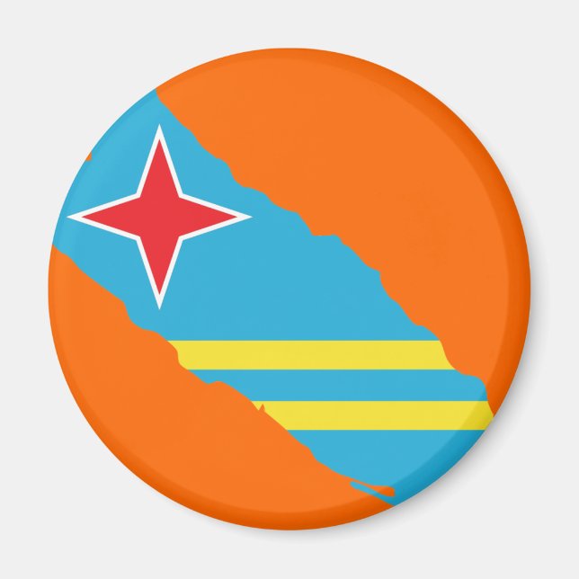 Aimant Carte du drapeau d'Aruba (Devant)