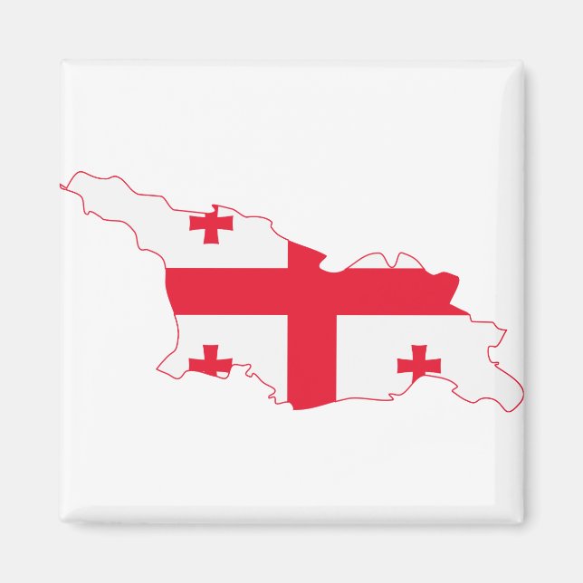 Aimant Carte du drapeau de Géorgie GE (Devant)
