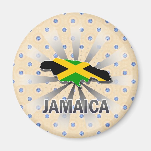 Aimant Carte du drapeau de Jamaïque 2.0 (Devant)