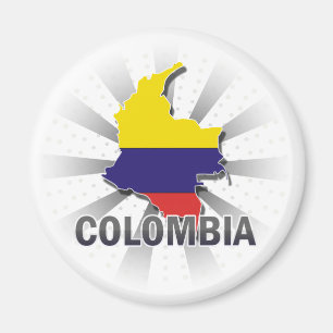 Aimant Carte du drapeau de la Colombie 2.0