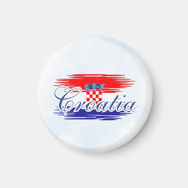 Aimant Carte du drapeau de la Croatie (Devant)