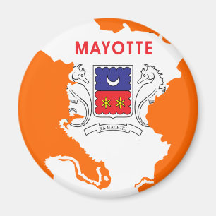 Aimant Carte du drapeau de Mayotte
