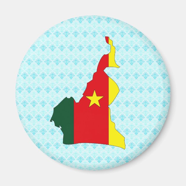 Aimant Carte du drapeau du Cameroun pleine taille (Devant)