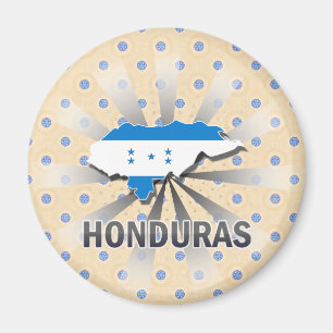 Aimant Carte du drapeau du Honduras 2.0