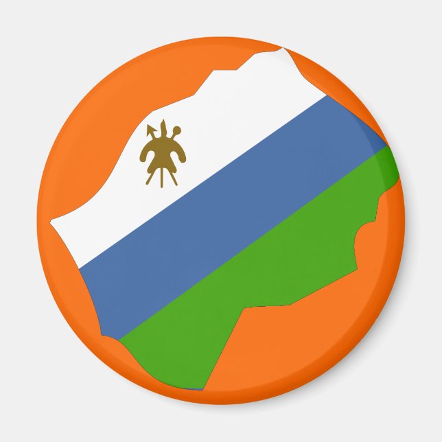Aimant Carte du drapeau du Lesotho (Devant)