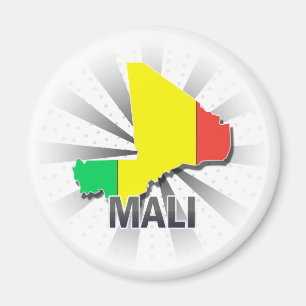 Aimant Carte du drapeau du Mali 2.0