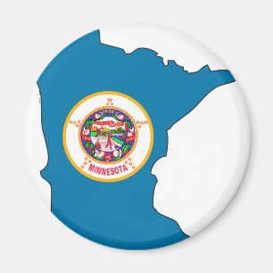 Aimant Carte du drapeau du Minnesota