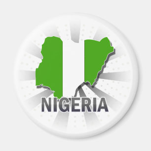 Aimant Carte du drapeau du Nigeria 2.0