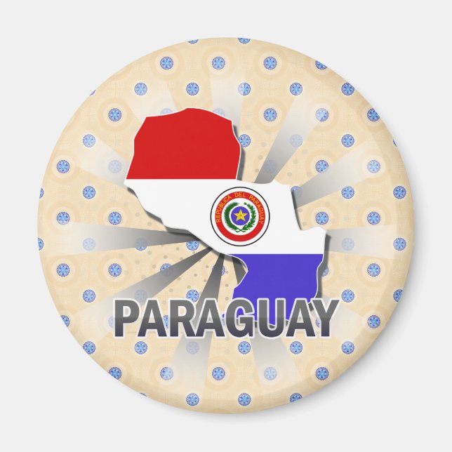 Aimant Carte du drapeau du Paraguay 2.0 (Devant)