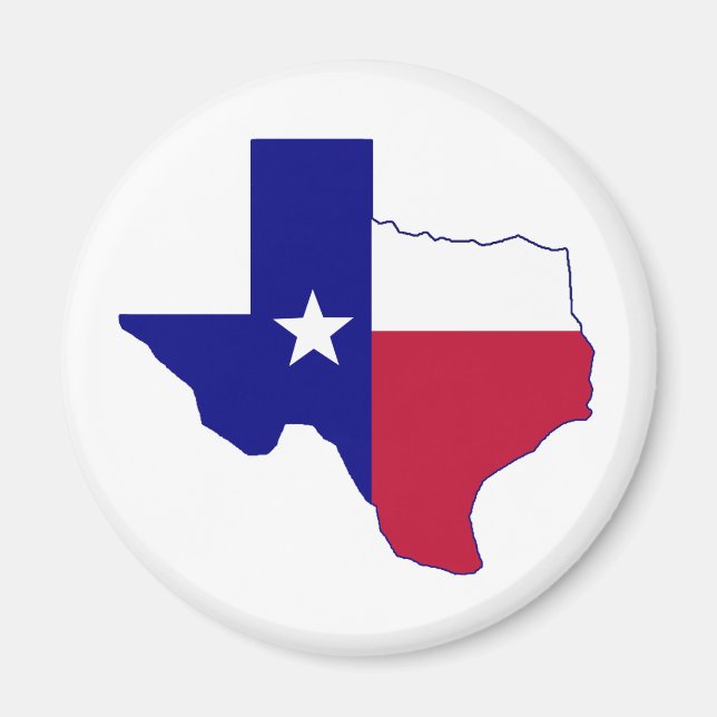 Aimant Carte du drapeau du Texas (Devant)