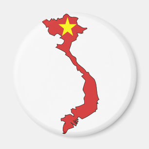 Aimant Carte du drapeau du Vietnam