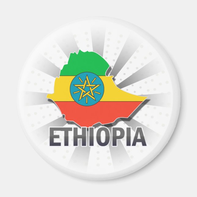 Aimant Carte du drapeau éthiopien 2.0 (Devant)