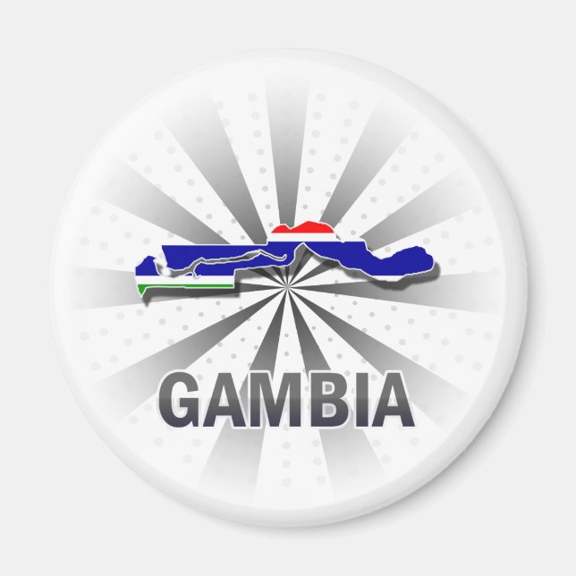 Aimant Carte du drapeau gambien 2.0 (Devant)