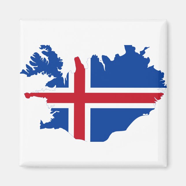 Aimant Carte du drapeau islandais IS Ísland (Devant)