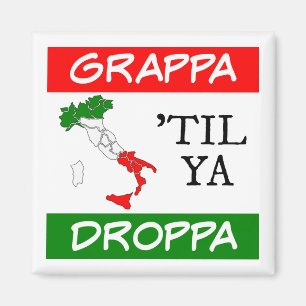Aimant Carte du drapeau italien Grappa Til Ya Droppa Ital