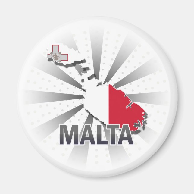Aimant Carte du drapeau maltais 2.0 (Devant)