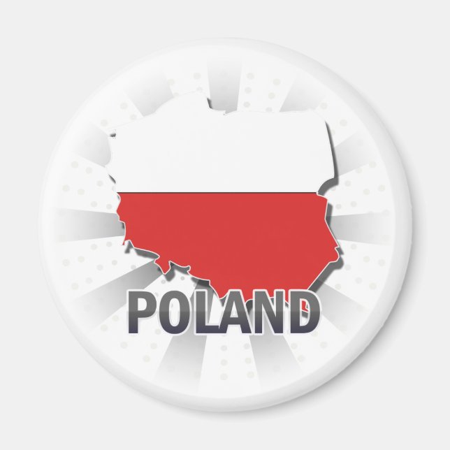Aimant Carte du drapeau polonais 2.0 (Devant)