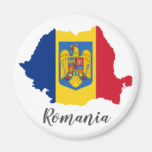 Aimant Carte du drapeau roumain