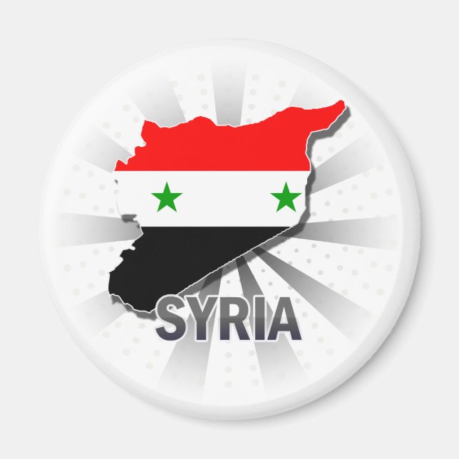 Aimant Carte du drapeau syrien 2.0 (Devant)