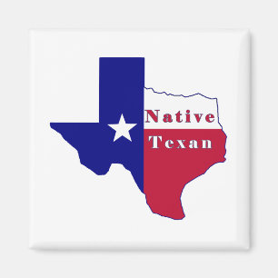 Aimant Carte du drapeau texan natif