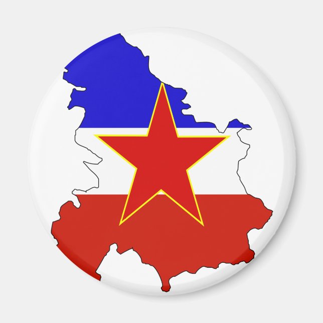 Aimant Carte du drapeau yougoslave (Devant)