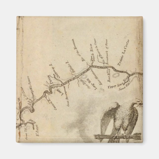 Aimant Carte du fleuve Mississippi (Devant)