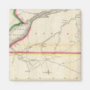 Aimant Carte du fleuve Saint-Laurent et du pays voisin