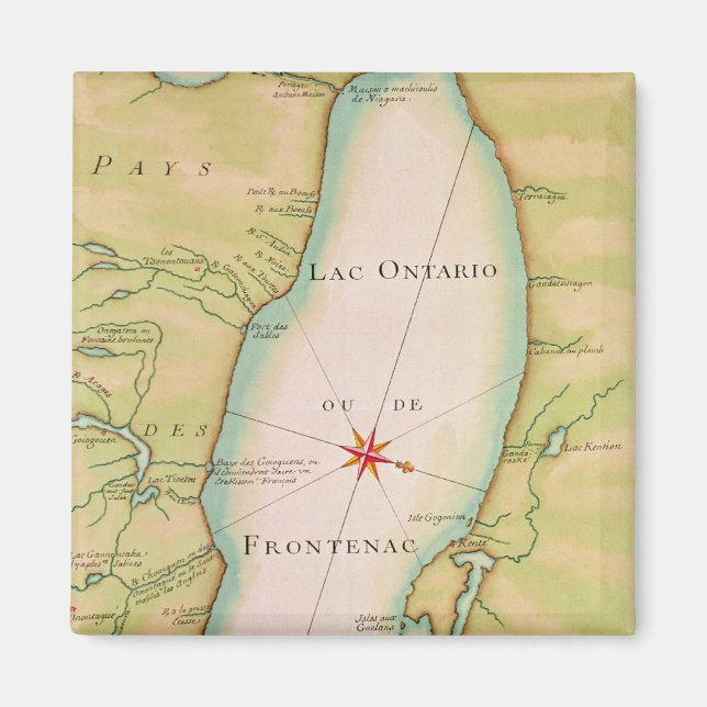 Aimant Carte du lac Ontario (Devant)