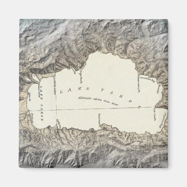 Aimant Carte du lac Tahoe (Devant)