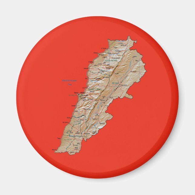 Aimant Carte du Liban (Devant)