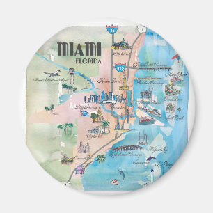 Aimant Carte du métro Miami Florida