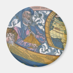 Aimant Carte du monde antique avec Claudius Ptolemy, 1507