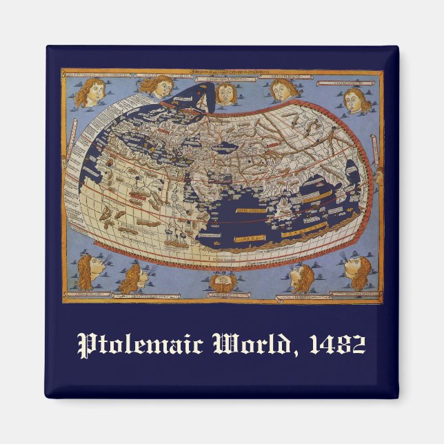 Aimant Carte du monde antique Ptolémée, Johannes d'Arnshe (Devant)