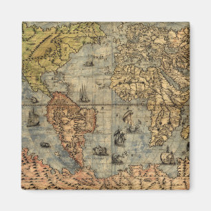 Aimant Carte du monde Atlas historique Vintage