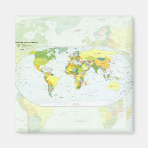 Aimant Carte du monde Atlas Poster Politique : Décoration