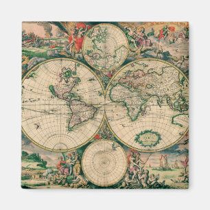 Aimant Carte du monde du XVIIe siècle