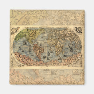 Aimant Carte du monde Forlani Antiquev 1565 Renaissance