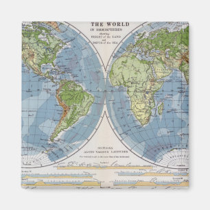 Aimant Carte du monde montrant des tailles de profondeur