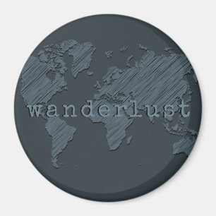 Aimant Carte du monde Wanderlust Gunmetal Grey