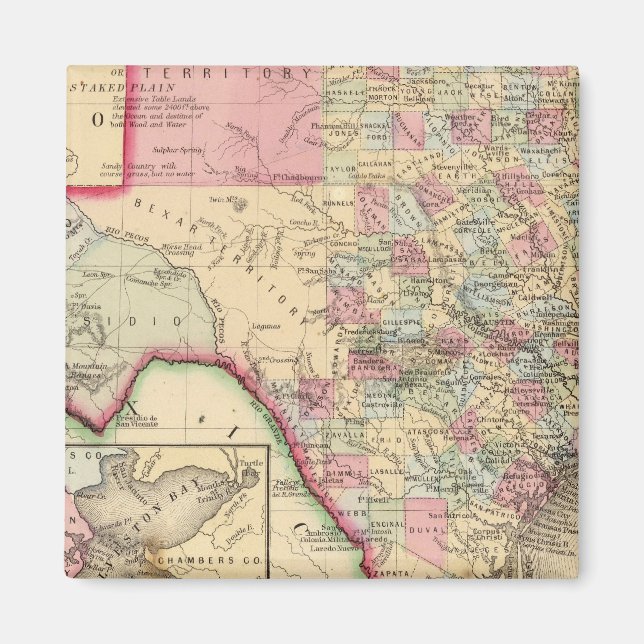 Aimant Carte du Texas par Mitchell (Devant)