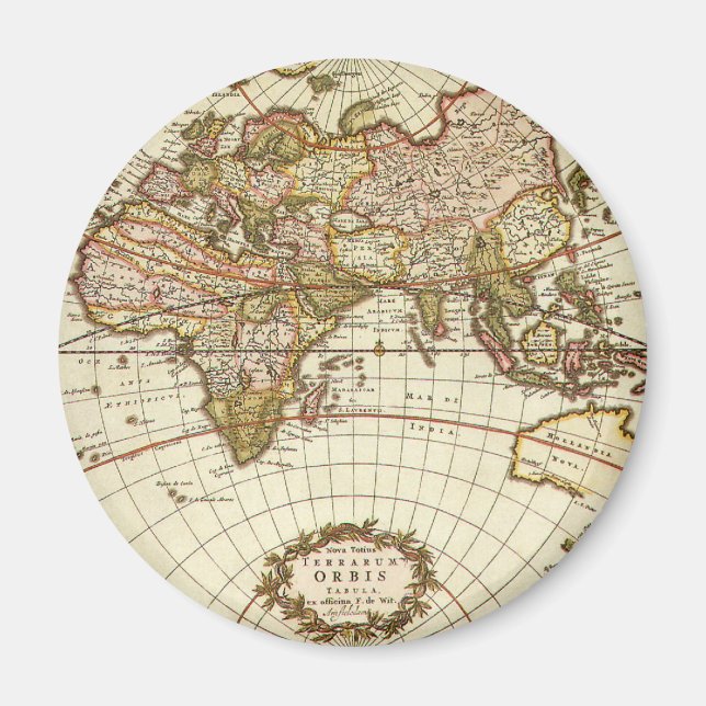 Aimant Carte du Vieux Monde antique par Frederick de Wit, (Devant)