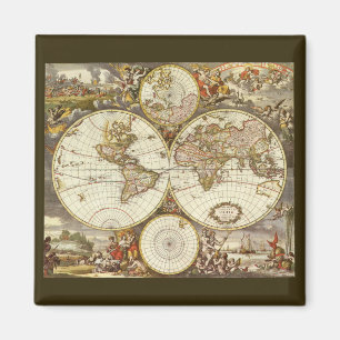 Aimant Carte du Vieux Monde antique par Frederick de Wit,