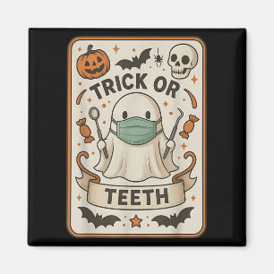 Aimant Carte Fantôme Ou Dents Dental Tarot Halloween D