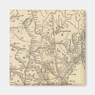 Aimant Carte ferroviaire États de la Nouvelle-Angleterre