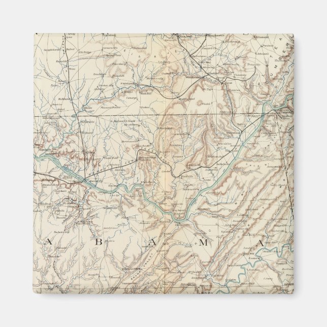 Aimant Carte géographique XIV (Devant)