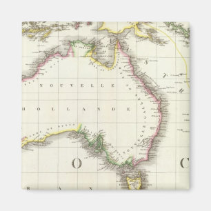 Aimant Carte gravée de l'Autriche et de l'Indonésie