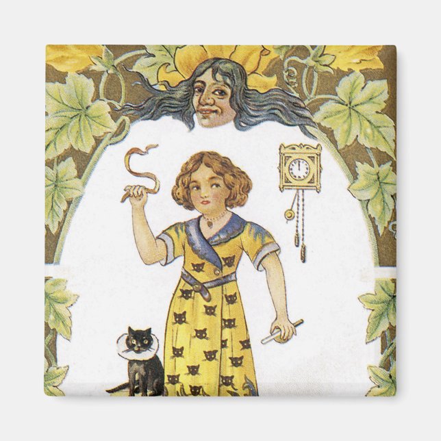 Aimant Carte Halloween vintage (Devant)