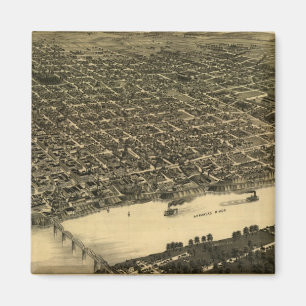 Aimant Carte imagée vintage de Little Rock (1887)